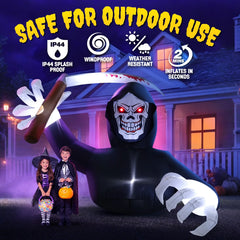 5.9FT Halloween Inflatables Grim Reaper with LED Lights Halloween Blow up Yard Decorations