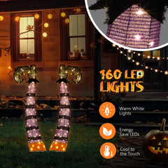 4 FT Halloween Outdoor Decor Halloween Witch'S Legs Lighted Halloween Yard Decoration for Party