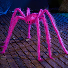 5 Ft Giant Spider Halloween Decorations,Scary Spider Halloween Outdoor Party Decorations Props Halloween Yard Decorations,Pink