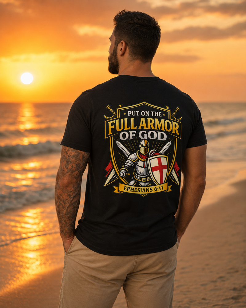 Full Armor of God T-Shirt — TempleBuilt Christian Faith Graphic Tee (Ephesians 6:11)