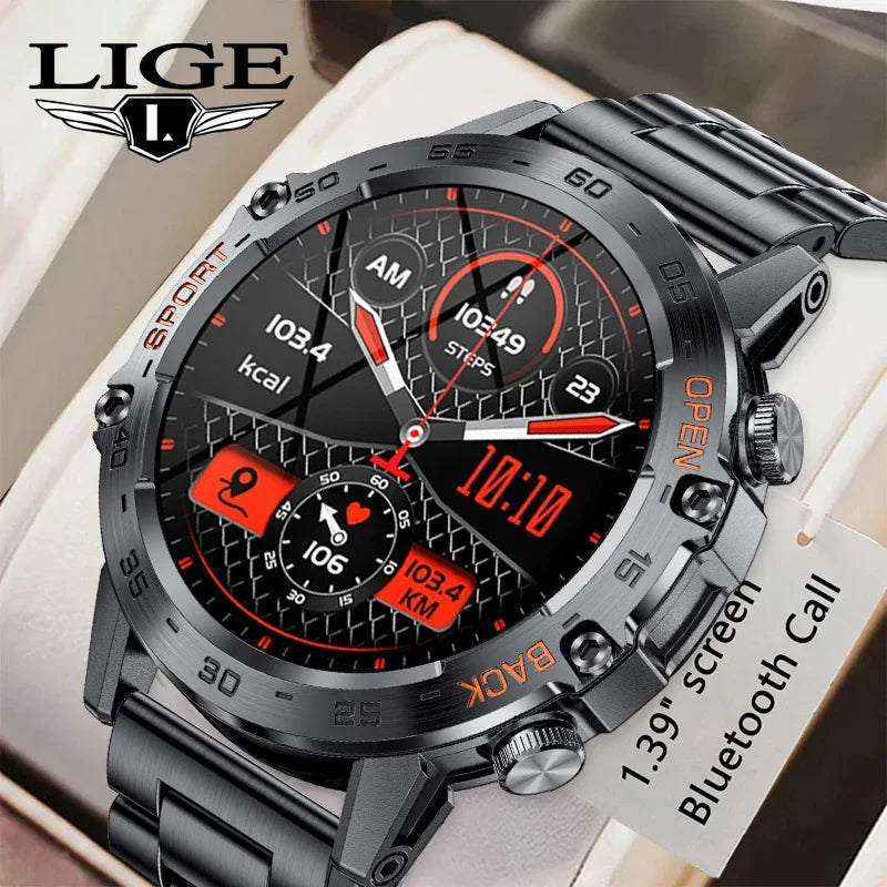 LIGE Mens Sports Fitness Smart Watch