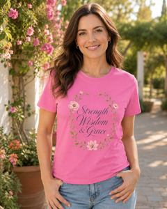 Strength, Wisdom & Grace Floral Women's Tee