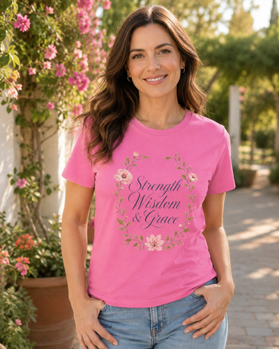 Strength, Wisdom & Grace Floral Women's Tee