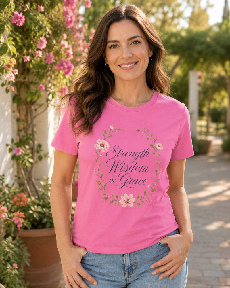 Strength, Wisdom & Grace Floral Women's Tee