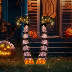 4 FT Halloween Outdoor Decor Halloween Witch'S Legs Lighted Halloween Yard Decoration for Party