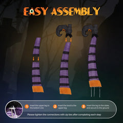 4 FT Halloween Outdoor Decor Halloween Witch'S Legs Lighted Halloween Yard Decoration for Party