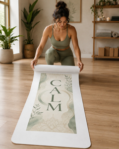 "CALM"  Botanical Rubber Yoga Mat — Non-Slip Eco-Friendly